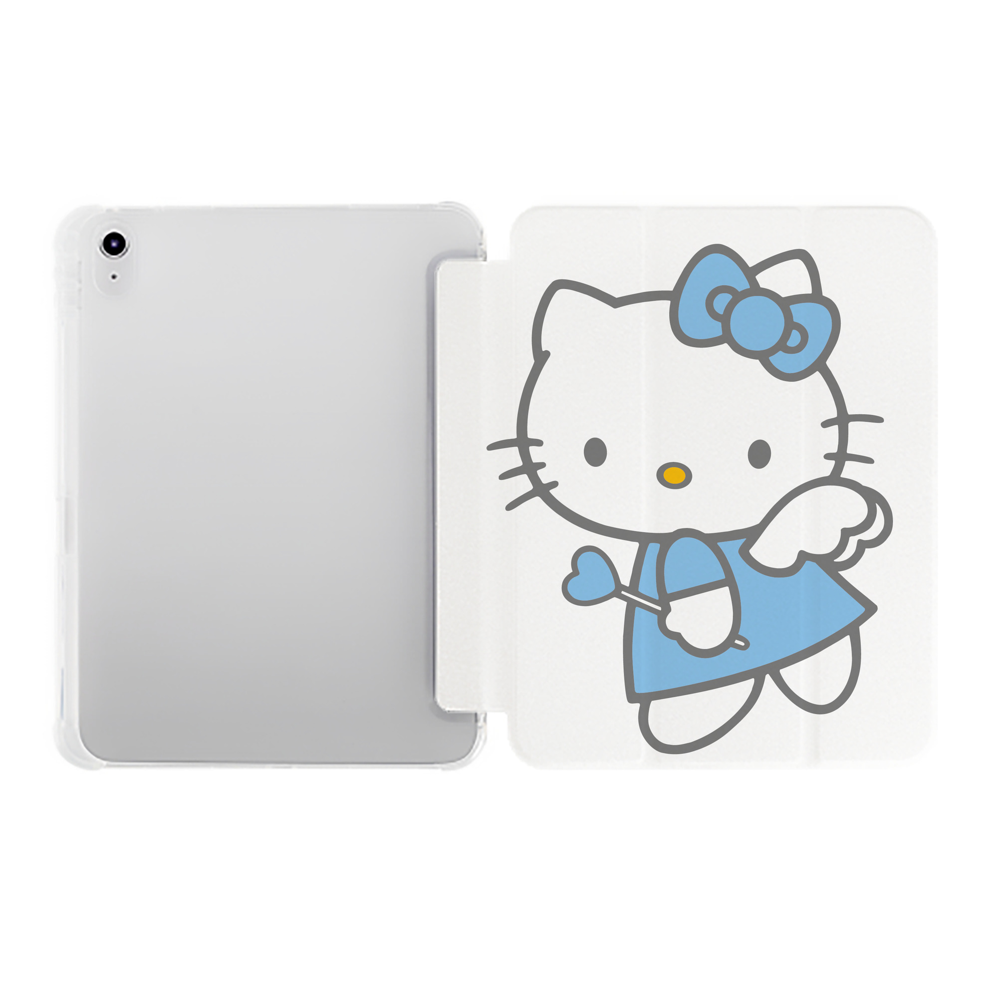 （画像用） Hello Kitty ハローキティ IPad ケース ペン収納付き 三つ折りスタンド PUレザー×シリコン 対応機種9.5/10.5/10.9インチ